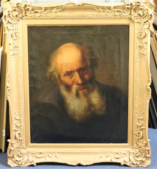19th century French School Portrait of a bearded man, 24 x 20in.